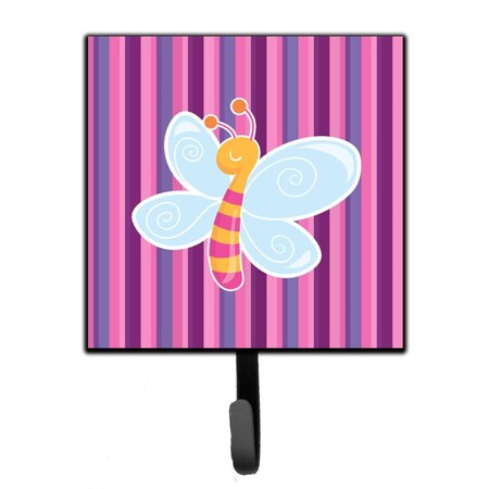 Carolines Treasures Dragonfly in Pink Stripes Leash or Key Holder BB6916SH4